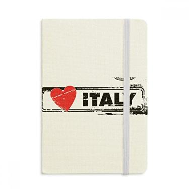 Imagem de Caderno com ilustração de coração I Love Italy Word Love Heart Official Fabric Hard Cover Classic Journal Diary
