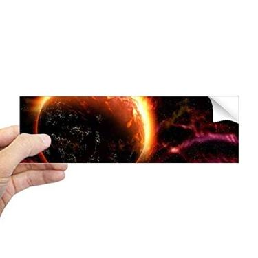 Imagem de DIYthinker Adesivo retangular de para-choque, planeta vermelho, universo escuro, decalque para janela