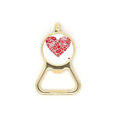 Imagem de Chaveiro de aço inoxidável para presente de coração vermelho rosa do Dia dos Namorados