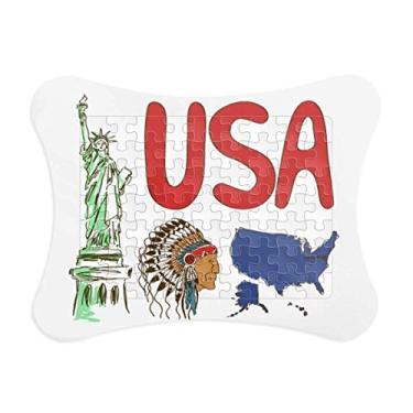 Imagem de Moldura de quebra-cabeça com estampa de marco nacional dos Estados Unidos para decoração de imagem