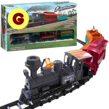 Imagem de Trem Elétrico De Brinquedo Com Pista Ferrorama Locomotiva Com Luz E So
