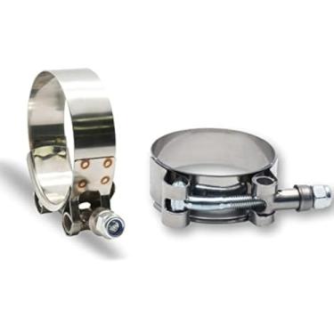Imagem de Jersvimc 2 braçadeiras de mangueira de parafuso em T de 3,8 cm para alcance de 43 a 49 mm, braçadeira em T de aço inoxidável, braçadeiras turbo ajustáveis, braçadeira de mangueira intercooler para ID