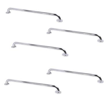 Imagem de Alça de Apoio Inox Barra 80cm Kit 5 Unidades Acessibilidade Idoso Defi