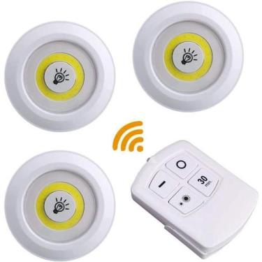 Imagem de Kit 3 Lampada Luminaria Led Sem Fio Controle Remoto Pilha - BC BORA CO