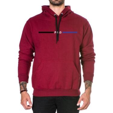 Imagem de Moletom Masculino Algodão Estampado Capuz Bolso Canguru - Polo Blu, M,