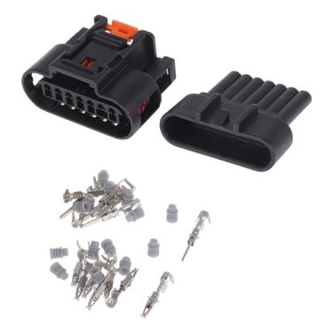 Imagem de Hihaha Plugue de soquete de bobina de ignição de 7 pinos para Vauxhall para Opel Corsa/conector macho interno fêmea/impermeável série de 1,5 mm/1 conjunto preto