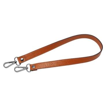 Imagem de VanEnjoy Bolsa de ombro com alça de couro de flor integral, ferragens douradas de 2,54 cm de largura (cadeado marrom-cinza)