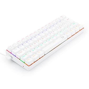 Imagem de Redragon, Teclado Gamer Mecanico Lakshmi Rainbow Branco Switch Azul ABNT2