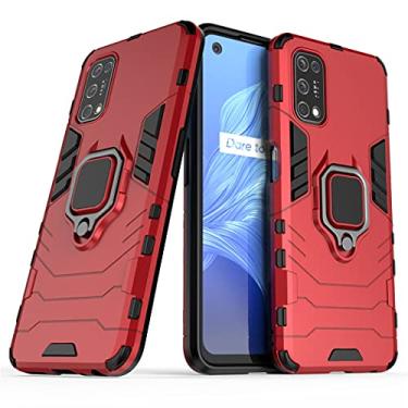 Imagem de Capa Protetora Magnética Anti-quedas para OPPO Realme 7 5G, Realme V5 5G, Suporte Giratório + Proteção Militar (Vermelho)