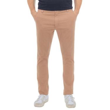 Imagem de Calça Masculina Slim Sarja Com Elastano Bolso Social - Macaw, Caqui, 4