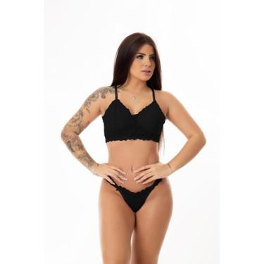 Imagem de Conjunto de Sutiã Com Aro Renda e Calcinha Sexy Elegante Lingerie Sens