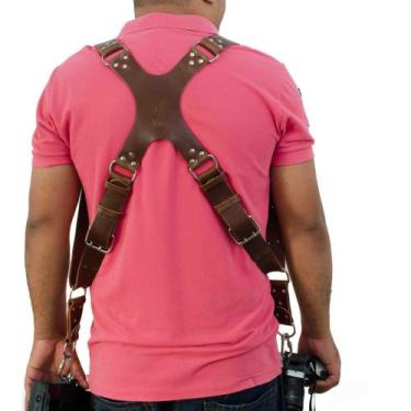 Imagem de Alça Dupla X-Double Em Couro Legitimo Cameras Dslr Double Strap - dedc