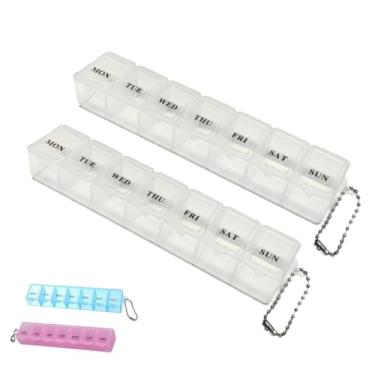 Imagem de Kit 2 Porta Medicamento Remédio Diário Portátil Semanal