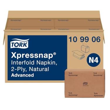 Imagem de Tork Xpressnap Guardanapo Dispensador Natural N4, 2 camadas, dobra de 1/2, dispensação única, 12 x 500, 21,6 cm x 16,5 cm, 109906