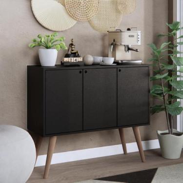 Imagem de Aparador Buffet Cantinho do Café Sala Cozinha Móveis Bonatto, Preto