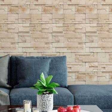 Imagem de Papel De Parede Adesivo Tijolinho Canjiquinha Lavável 12m - DELIQUADRO