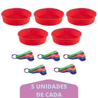 Imagem de Medidora 5 Pç + Forma de Silicone 24cm Redonda Sortida 5Un - QUALITY H