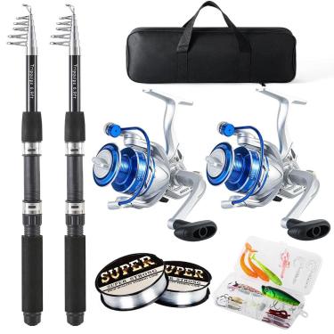 Imagem de Vara de pesca Combo Tripquips telescópica de fibra de carbono de 2,1 m