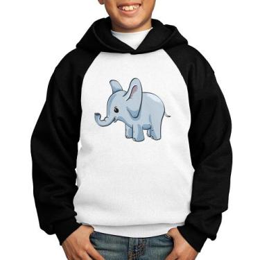 Imagem de Moletom Infantil Elefante Bebê - Foca na Moda, Branco, Preto, 6