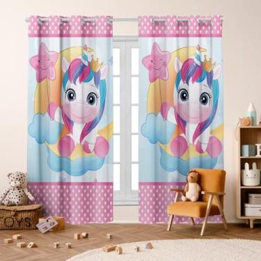 Imagem de Cortina Infantil 3,00x2,20 Decoração Divertida para Quarto de Criança (Unicornio Baby)