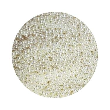 Imagem de Mini Miçanga Pérola 3mm 50g Aprox 5000 Missangas Bijuteria Artesanato (Creme)