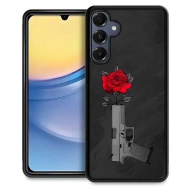 Imagem de yicomon Capa para celular compatível com Samsung Galaxy A16, estampa rosa na arma, durável, moderna, engraçada, capa protetora macia antiarranhões à prova de choque