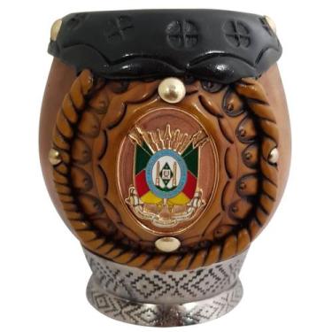 Imagem de Cuia Detalhada Artesanal De Chimarrão Coquinho Para Mate - Artesanato