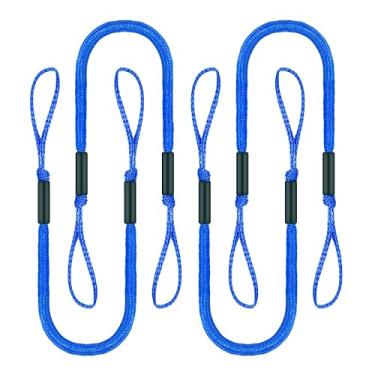 Imagem de Pacote com 4 linhas de doca elástica para barco com flutuadores de espuma e laço para ancoragem temporária rápida – Cordas elásticas de amarração de 1,2 m para pontão, barco Jon e vasos pequenos