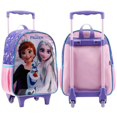 Imagem de Mochila Rodinhas Princesas Frozen Escolar Infantil Disney