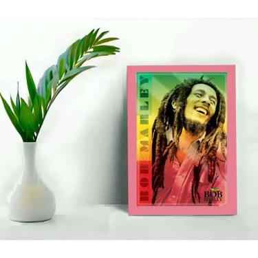 Imagem de Quadro Decorativo Bob Marley Reggae Sala Quarto + Vidro A4 - Genérico,