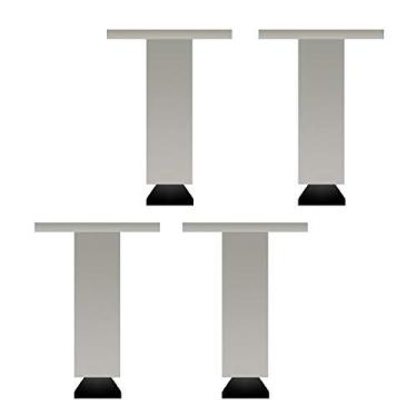 Imagem de XWZFFAI Pés quadrados sólidos para móveis Pernas de sofá de metal DIY, pés de suporte ajustáveis de 40 cm, mesa de centro substituível, armário de TV, pernas de cama, 10 cm, placa de montagem