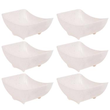 Imagem de Travessa de plástico retangular 510ml marmorizado com 6 unidades Plasutil ref. 4551