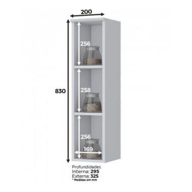 Imagem de Armário Aéreo Nicho 20cm Americana Branco - Móveis Henn, Branco HP