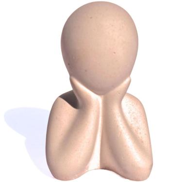 Imagem de Estátua Decorativa Família Filho(a) 6cm Em Cimento Artesanal Palha