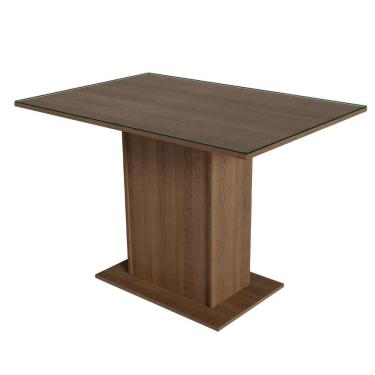 Imagem de Mesa De Jantar Retangular Com Tampo De Vidro Rustic 5329 Madesa Rustic