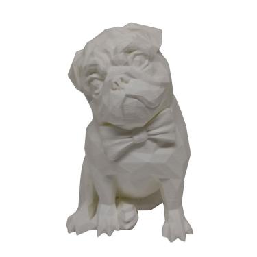 Imagem de Pug Cachorro Impressão 3d Objeto Decorativo Brancodecoração