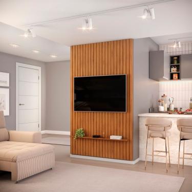 Imagem de Painel Ripado Trento 143,7x240 Em Mdf Freijó