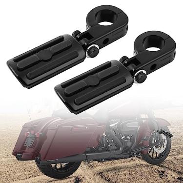 Imagem de Hutexico 32 Mm Para Pedais De Estrada Harley, Motocicleta, 1,25" Protetor Motor Com Braçadeiras P, Kits Montagem Touring Road King Street Softail Dyna Sportster Kawasaki Suzuki (Preto 5)