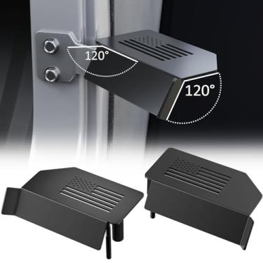 Imagem de OGYE Apoios Para Os Pés Wrangler De 120° Atualizados, Compatíveis Com Jk Jl Gladiator Jt 2007 A 2024, Dobradiças Externas Porta Revestimento Em Pó Metal, Pedais Apoio, Acessórios Painel Chute Bandei