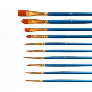 Imagem de PincéIs, Conjunto de 10 PincéIs de Cerdas Macias para Aquarela, Guache, óLeo e Pintura AcríLica