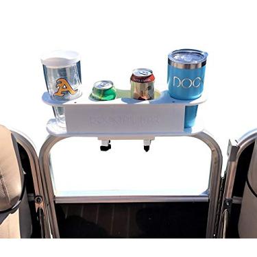 Imagem de Docktail Suporte de copo de bar para bebidas - Suporte de trilho de pontão | Suporte portátil para barco e barra de barco, mesas de pontão para barcos com suportes de copo, acessórios de armazenamento