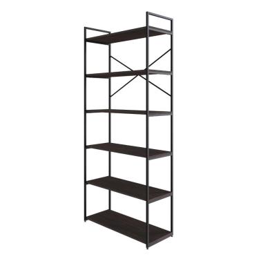 Imagem de Estante Alta C/06 Prateleiras 185x80x33cm Yon Terracota/est.preta Terracota/est.preta
