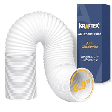 Imagem de Mangueira de ar condicionado. Ventilação de exaustão portátil com 15 cm de diâmetro, rosca anti-horário e comprimento de até 203 cm. Compatível com LG, Delonghi e muitos outros condicionadores de ar