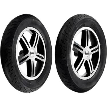 Imagem de 12 * 1 / 2x2 1/4 Roda Traseira De Cadeira De Rodas Elétrica 1 Par De Substituição De Roda De Cadeira De Rodas De 12 Polegadas Acessório De Cadeira De Rodas Elétrica, Black, 320 mm/12 in