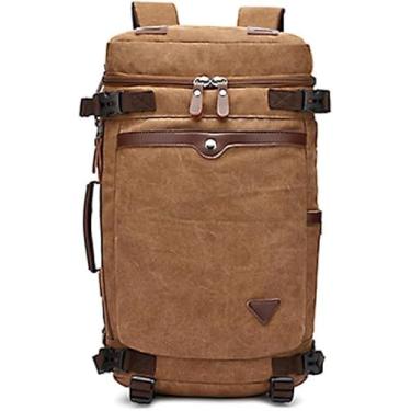 Imagem de Bolsa De Mão De Lona Conversível 3 Em 1, Bolsa De Viagem Vintage, Mochila De Laptop De Pasta De Negócios, Mochila De Viagem Multifuncional, Bolsa Esportiva De Lona Para Homens E Mul, Coffee