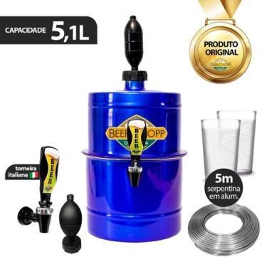 Imagem de Chopeira Portatil Alum Cores 5,1l Torneira + 2 Copos e Serpentina - TK