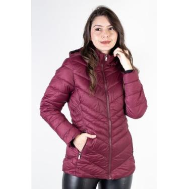 Imagem de Jaqueta feminina de nylon 80236 - Fluffy, GG, Bordô