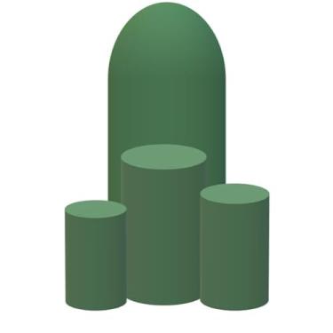 Imagem de TRIO CAPAS MESAS CILINDROS + capa para painel romano 2M X 1M MESMA COR DOIS LADO(OLIVA)