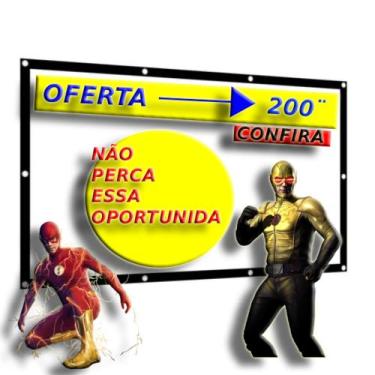 Imagem de Tela telao projeção 200 polegadas profissional (lona) 1,92 x 3,50 - ES