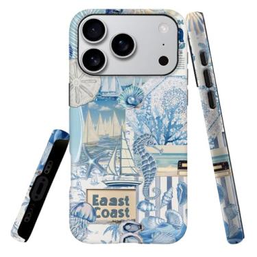 Imagem de Capa compatível com L16QX Pro, capa rígida híbrida de 2 camadas, macia à prova de choque para meninas e mulheres, colagem de tartaruga de concha do oceano